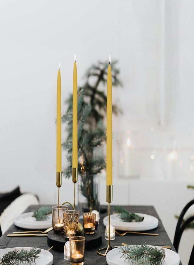 ENCANLIGHT 12 Inch Beeswax Taper Candles, Natural Bees Wax Long Candlestick Tapers 12 Pack, 10 Hour Long Burning, Dripless and Smokeless for Home Dinner Christmas Spa Relaxation - Image 3